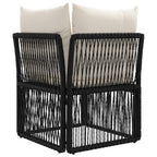 Ecksofa Schwarz Poly-Rattan