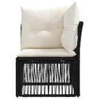 Ecksofa Schwarz Poly-Rattan