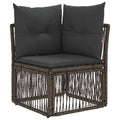 Ecksofa Grau Poly-Rattan