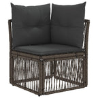 Ecksofa Grau Poly-Rattan