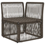 Ecksofa Grau Poly-Rattan