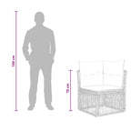 Ecksofa Grau Poly-Rattan