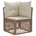 Ecksofa Beige Poly-Rattan