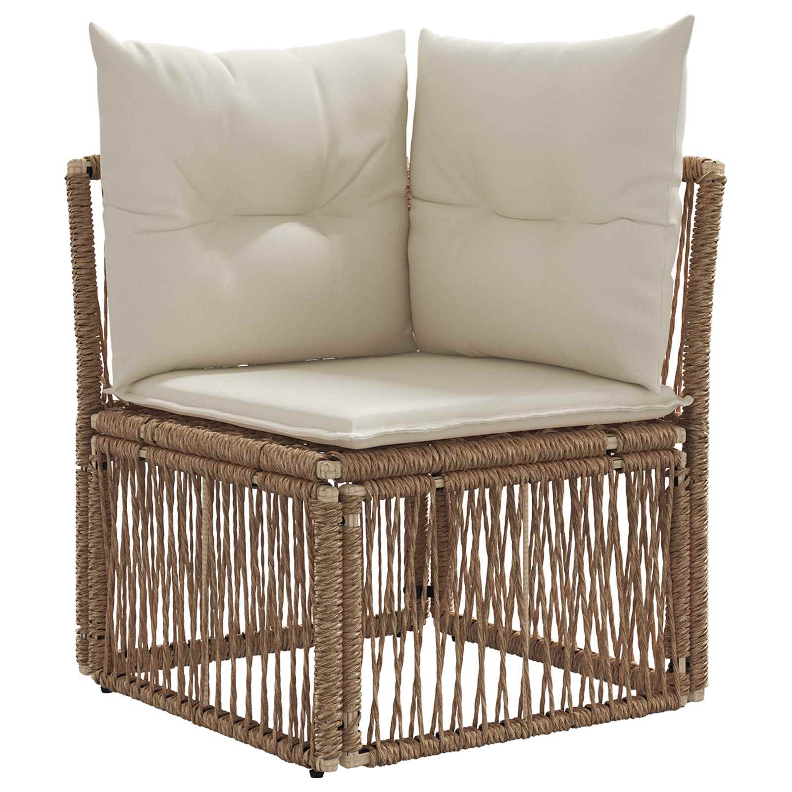 Ecksofa Beige Poly-Rattan