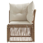 Ecksofa Beige Poly-Rattan