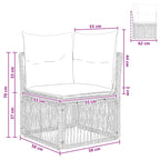 Ecksofa Beige Poly-Rattan