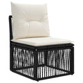 Armfreies Sofa Schwarz Poly-Rattan
