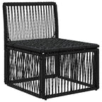 Armfreies Sofa Schwarz Poly-Rattan