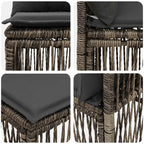 Armfreies Sofa Grau Poly-Rattan