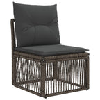 Armfreies Sofa Grau Poly-Rattan