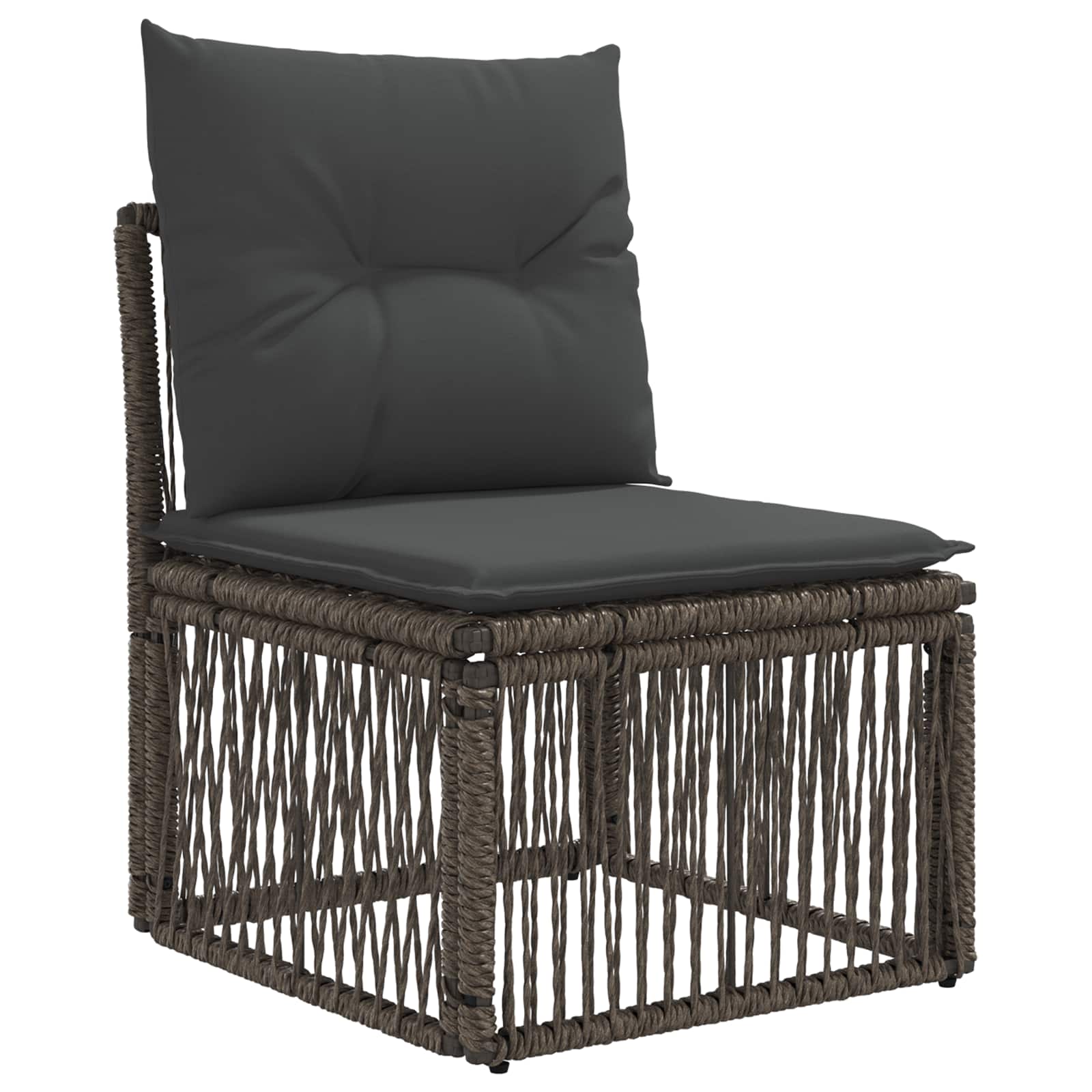 Armfreies Sofa Grau Poly-Rattan