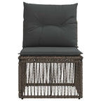 Armfreies Sofa Grau Poly-Rattan