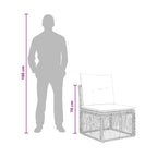Armfreies Sofa Grau Poly-Rattan