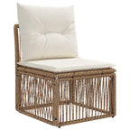 Armfreies Sofa Beige Poly-Rattan