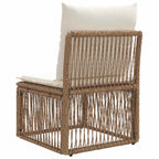 Armfreies Sofa Beige Poly-Rattan