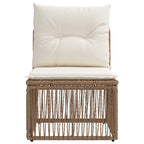Armfreies Sofa Beige Poly-Rattan