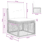 Armfreies Sofa Beige Poly-Rattan