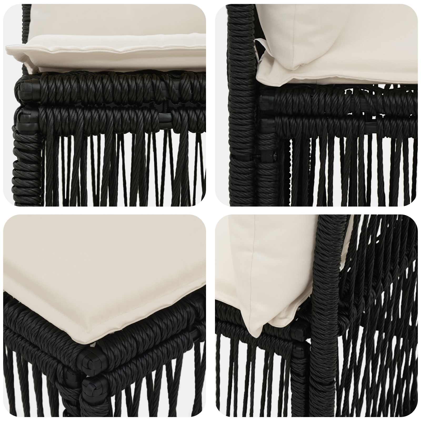 4-Sitzer Sofa mit linker Armlehne 4 pcs 4-Sitzanzahl Schwarz