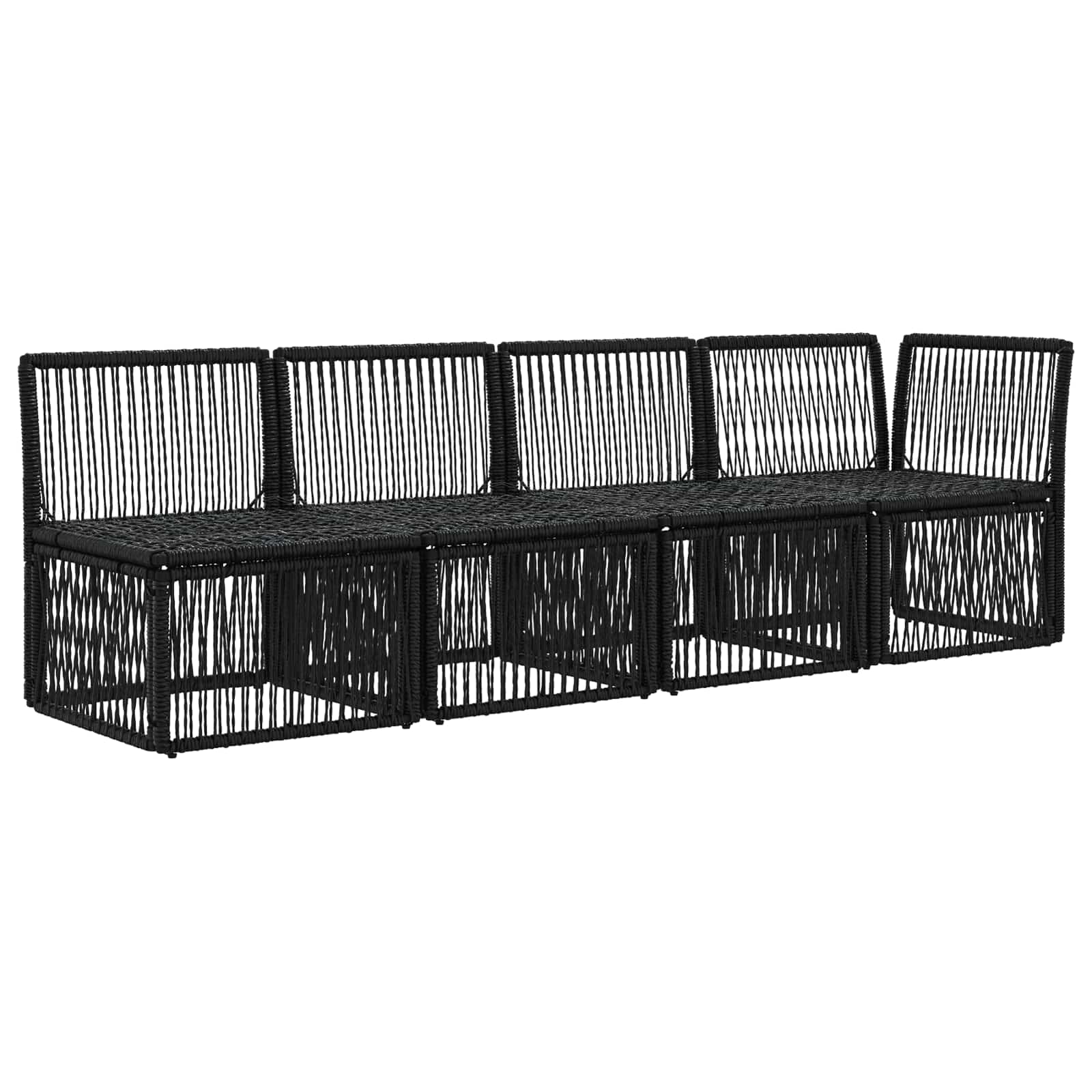 4-Sitzer Sofa mit linker Armlehne 4 pcs 4-Sitzanzahl Schwarz