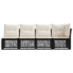 4-Sitzer Sofa mit linker Armlehne 4 pcs 4-Sitzanzahl Schwarz