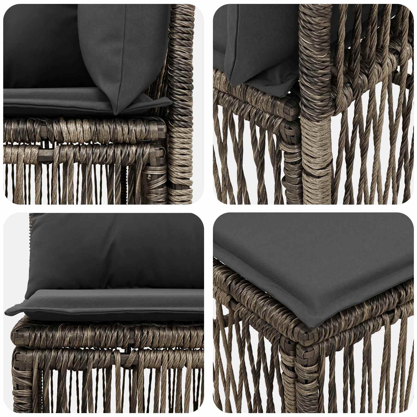 4-Sitzer Sofa mit linker Armlehne 4 pcs 4-Sitzanzahl Grau