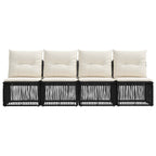 4-Sitzer-Sofa 4 pcs 4-Sitzanzahl Schwarz Poly-Rattan
