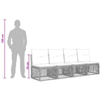 4-Sitzer-Sofa 4 pcs 4-Sitzanzahl Schwarz Poly-Rattan