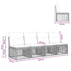 4-Sitzer-Sofa 4 pcs 4-Sitzanzahl Schwarz Poly-Rattan