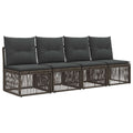 4-Sitzer-Sofa 4 pcs 4-Sitzanzahl Grau Poly-Rattan