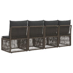 4-Sitzer-Sofa 4 pcs 4-Sitzanzahl Grau Poly-Rattan