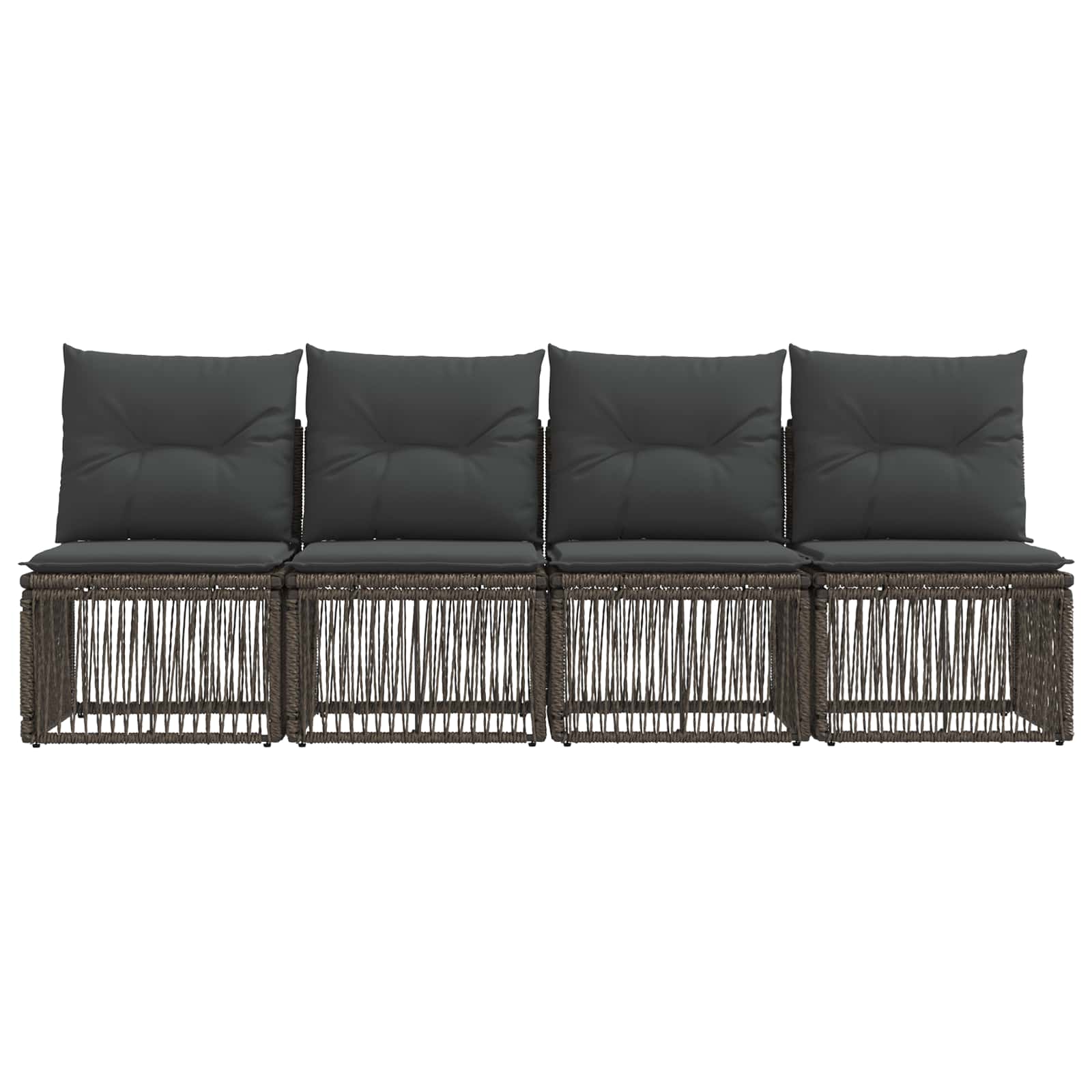 4-Sitzer-Sofa 4 pcs 4-Sitzanzahl Grau Poly-Rattan