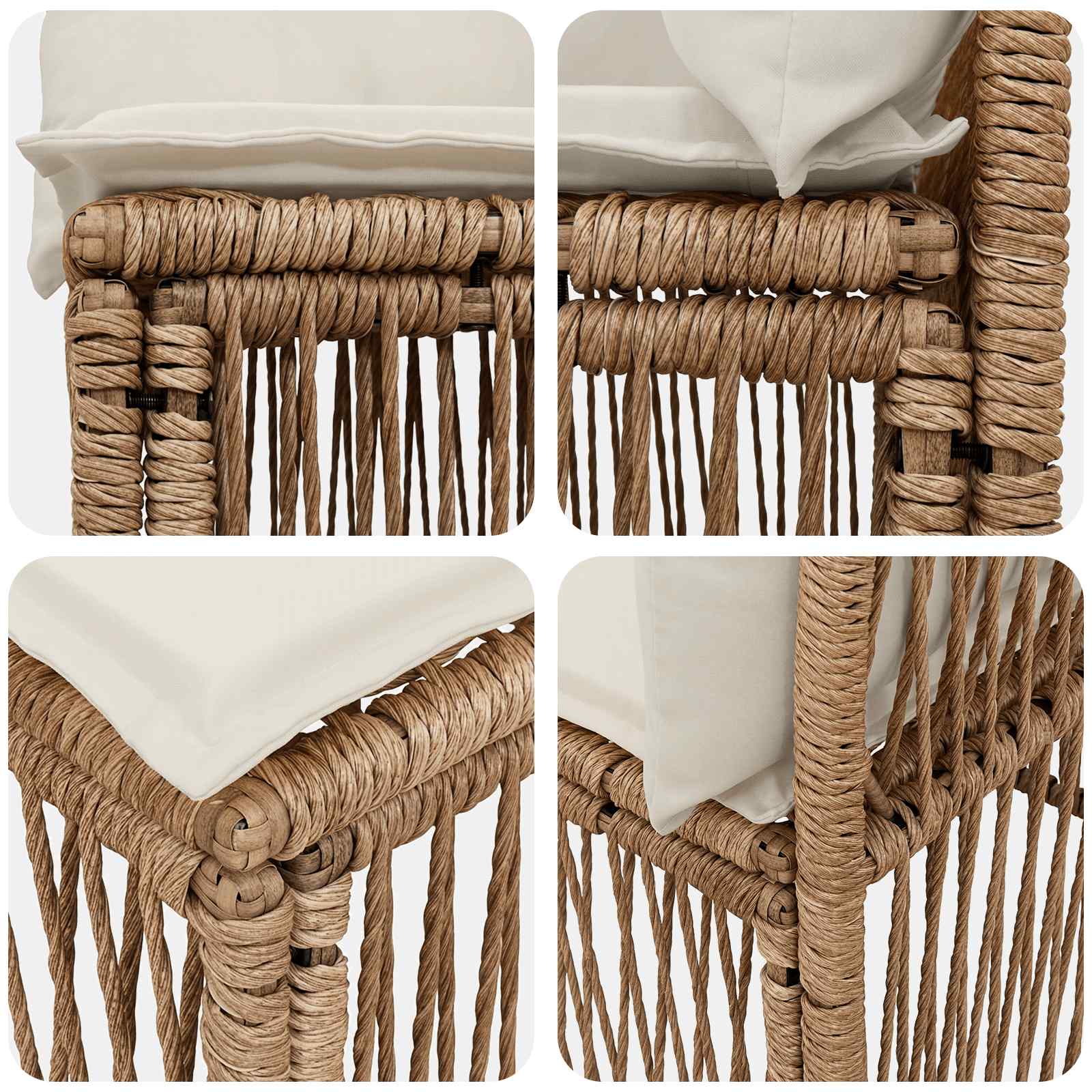 4-Sitzer-Sofa 4 pcs 4-Sitzanzahl Beige Poly-Rattan