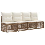 4-Sitzer-Sofa 4 pcs 4-Sitzanzahl Beige Poly-Rattan