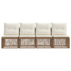 4-Sitzer-Sofa 4 pcs 4-Sitzanzahl Beige Poly-Rattan