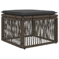 Fußhocker Grau Poly-Rattan