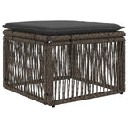 Fußhocker Grau Poly-Rattan