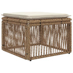Fußhocker Beige Poly-Rattan