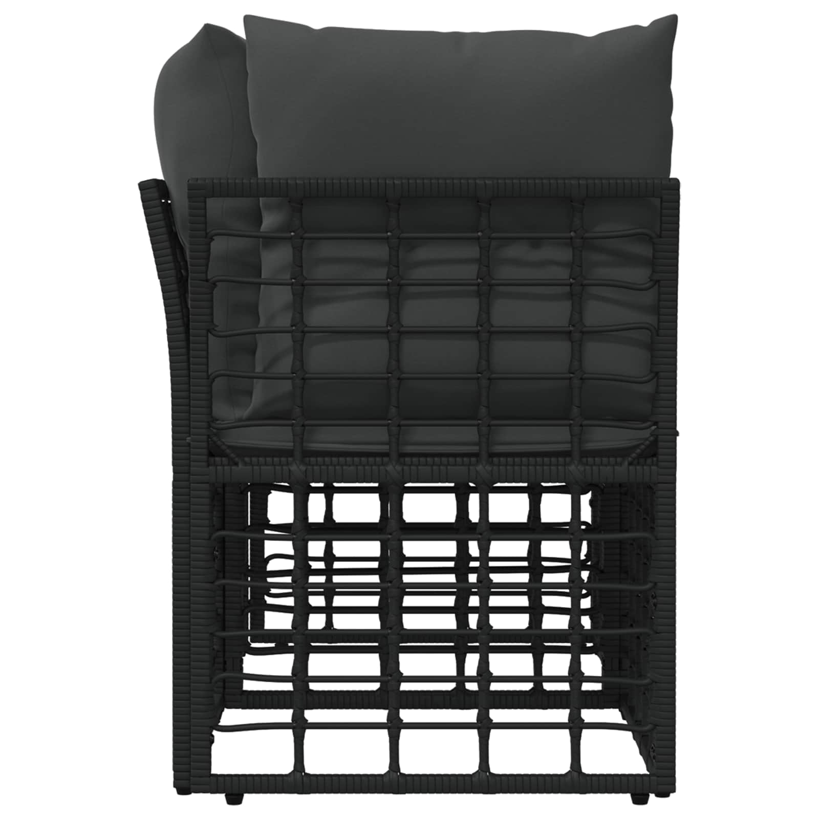 Outdoor-Lounge 2 pcs Schwarz und Dunkelgrau Poly-Rattan
