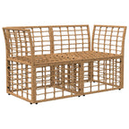 Outdoor-Lounge 2 pcs Natürlich und Cremweiß Poly-Rattan