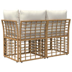 Outdoor-Lounge 2 pcs Natürlich und Cremweiß Poly-Rattan