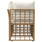 Outdoor-Lounge 2 pcs Natürlich und Cremweiß Poly-Rattan