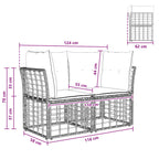 Outdoor-Lounge 2 pcs Natürlich und Cremweiß Poly-Rattan