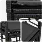 Outdoor-Lounge 2 pcs Schwarz und Dunkelgrau Poly-Rattan