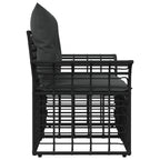 Outdoor-Lounge 2 pcs Schwarz und Dunkelgrau Poly-Rattan