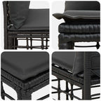 Modulares Outdoor-Sofa ohne Armlehnen Schwarz Poly-Rattan
