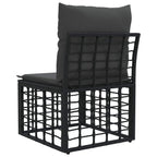 Modulares Outdoor-Sofa ohne Armlehnen Schwarz Poly-Rattan