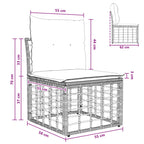 Modulares Outdoor-Sofa ohne Armlehnen Schwarz Poly-Rattan