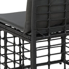 4-Sitzer Garten-Sofa ohne Armlehnen 4 pcs 4-Sitzanzahl Schwarz