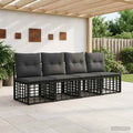 4-Sitzer Garten-Sofa ohne Armlehnen 4 pcs 4-Sitzanzahl Schwarz