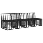 4-Sitzer Garten-Sofa ohne Armlehnen 4 pcs 4-Sitzanzahl Schwarz